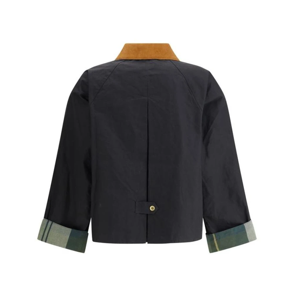 Barbour Waterdichte jas met corduroy kraag Black Dames