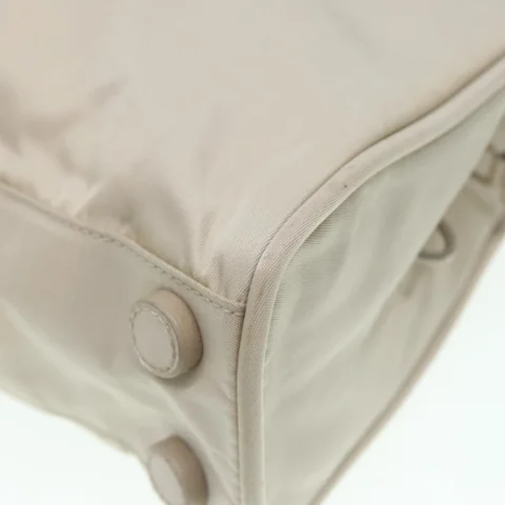 Prada Vintage Pre-owned Canvas prada-bags Beige Dames
