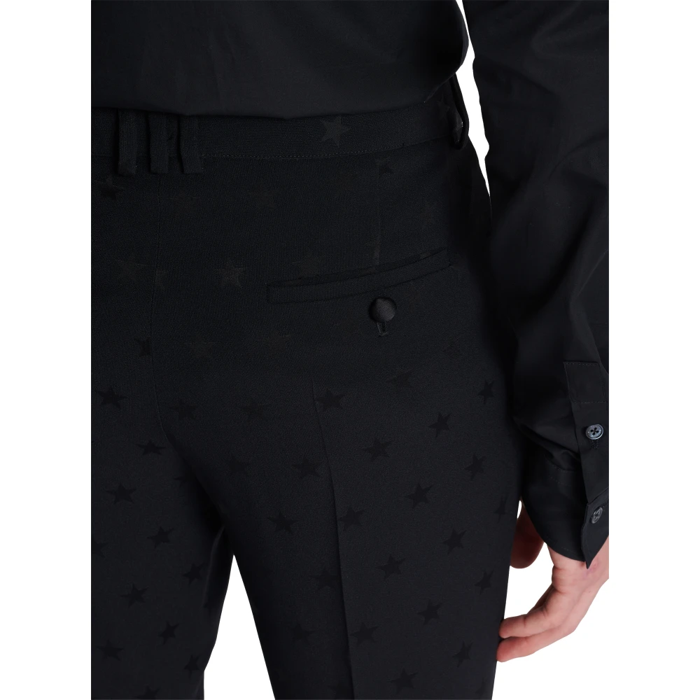 Balmain Jacquard crêpe broek met sterren Black Heren