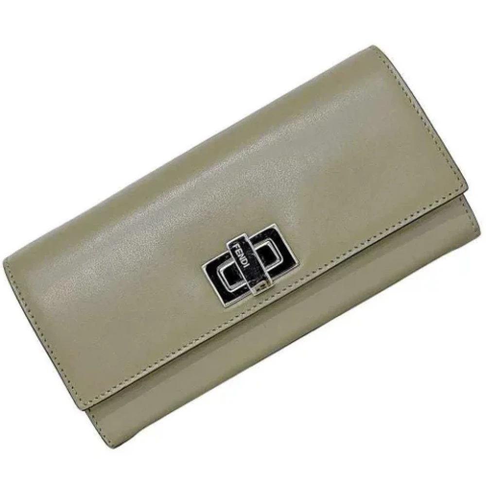 Fendi Vintage Pre-owned Leather wallets Gray Dames