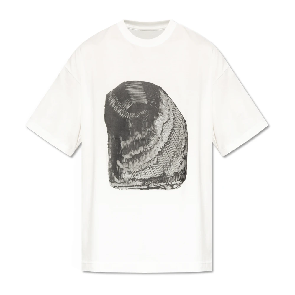 Issey Miyake T-shirt met print White Heren