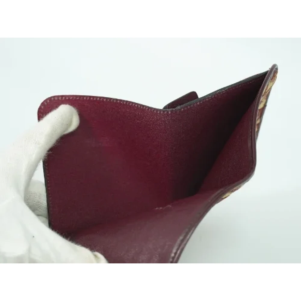 Dior Vintage Pre-owned Canvas wallets Red Dames