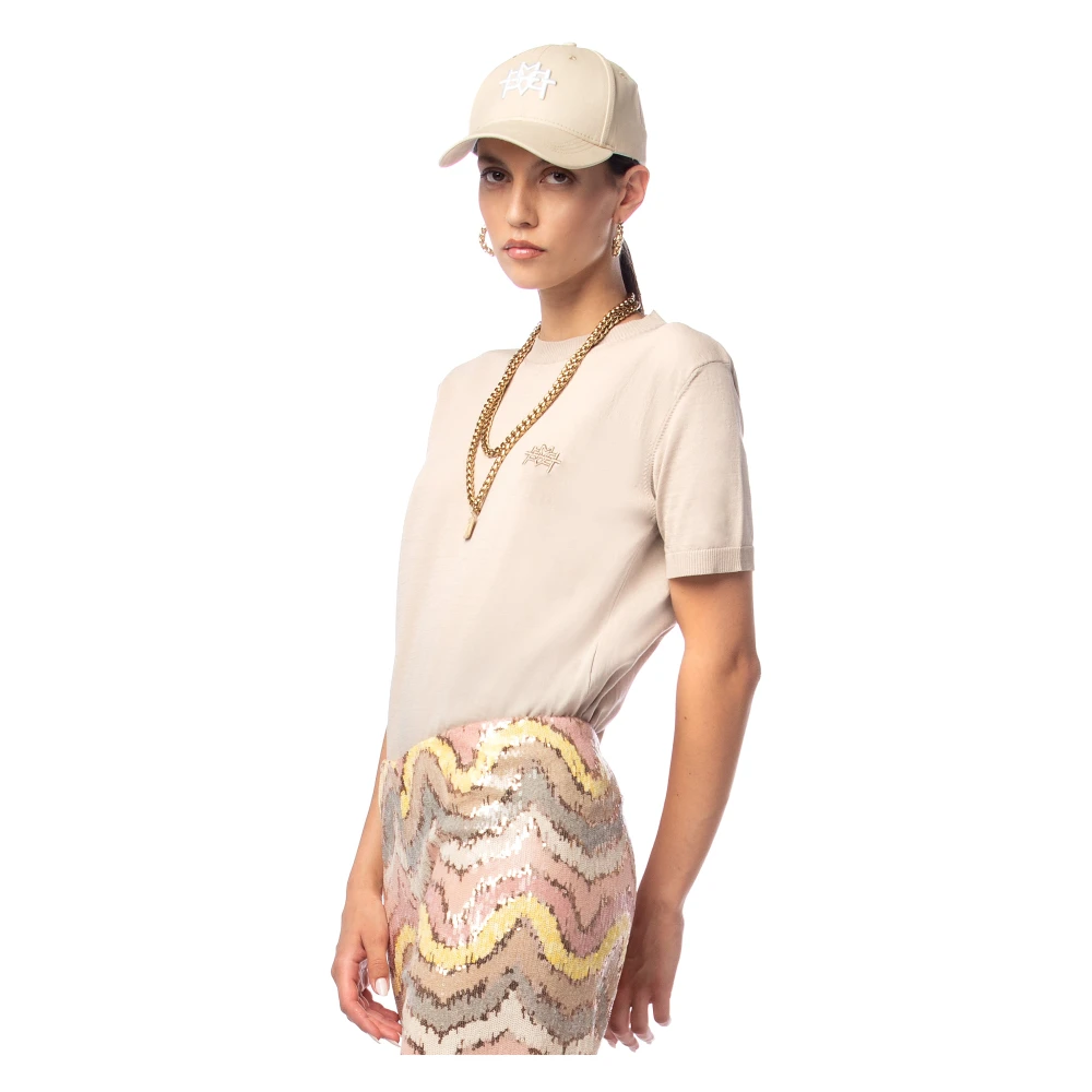 MVP wardrobe Venice Knit T-Shirt Beige Dames