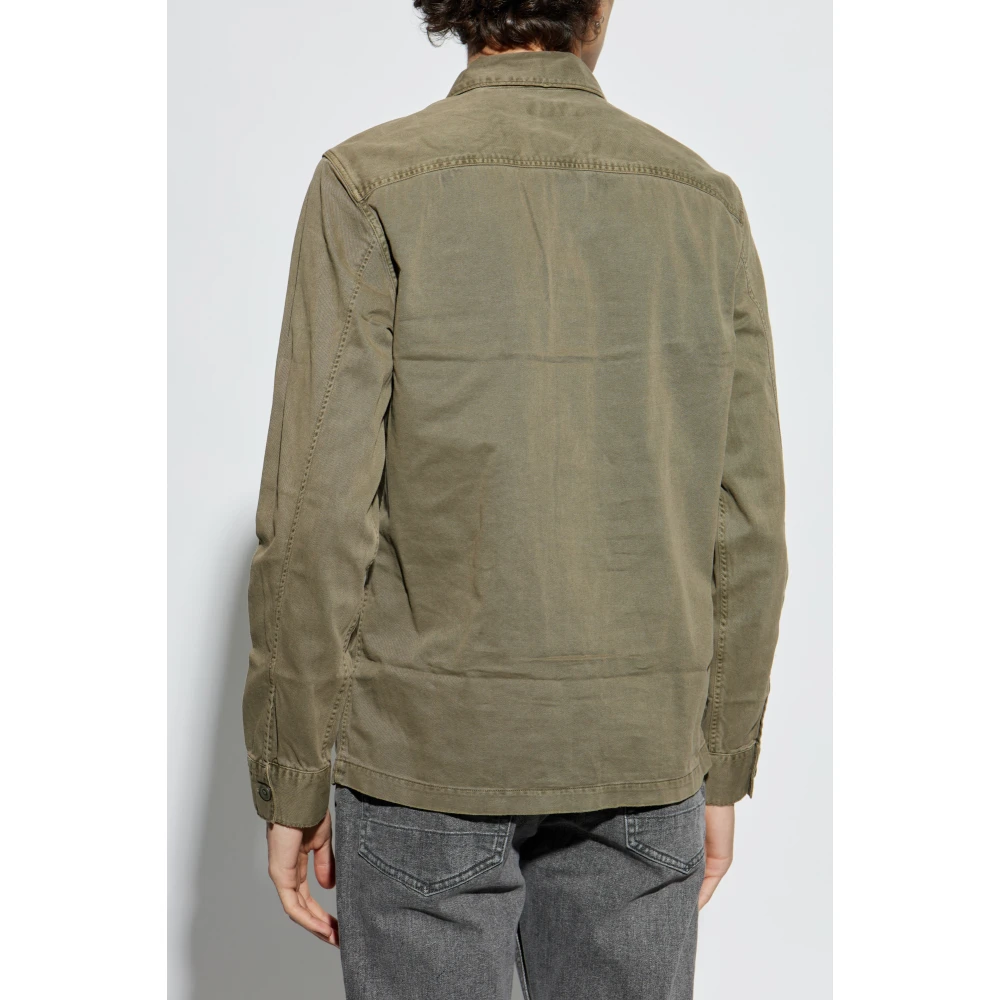 AllSaints Spotter shirt met vintage effect Green Heren