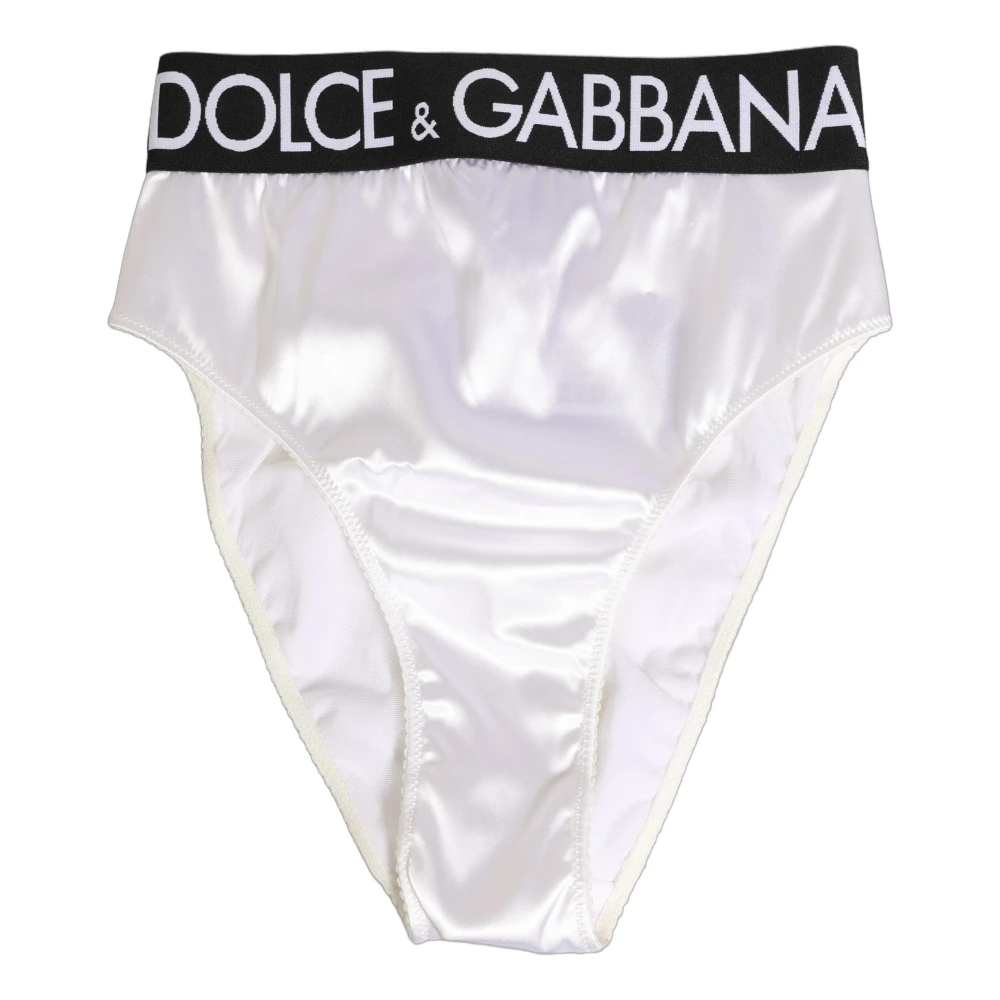 Dolce & Gabbana White Satin High-Waist Brief - Male - Underpants - S - Underwear