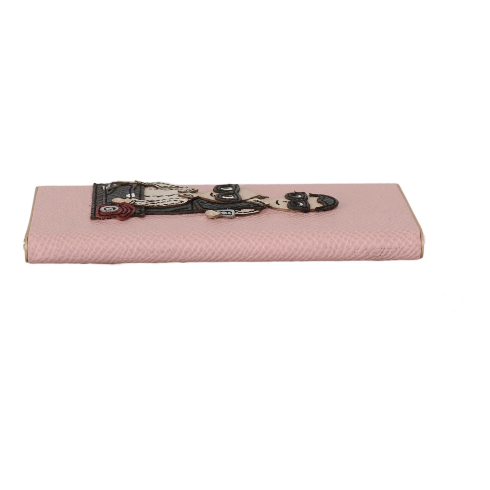 Dolce & Gabbana Roze Leren Power Bank met Dgfamily Logo Pink Dames