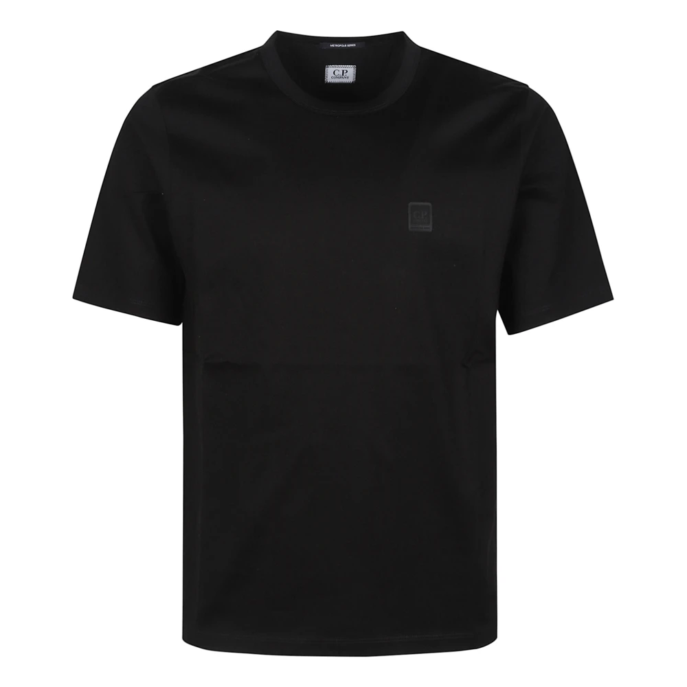 C.p. Company Men's Black T-Shirts, S, Round Neck Short-Sleeve T-Shirt