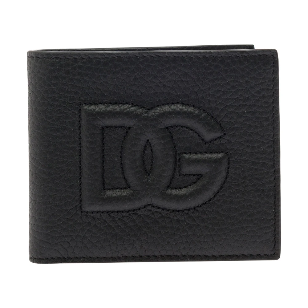Dolce & Gabbana Zwarte Portemonnees met DG Reliëf Logo Black Heren