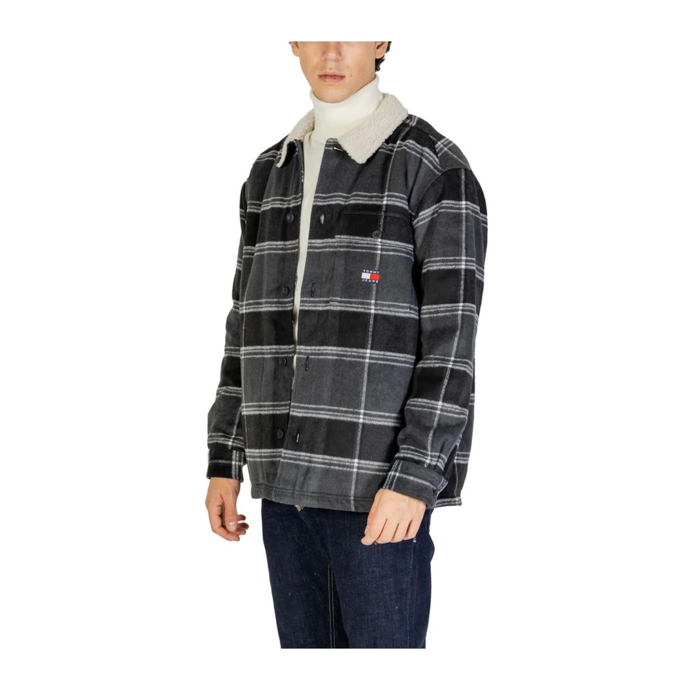 Tommy Jeans Stijlvolle polyesterjas voor heren Black Heren
