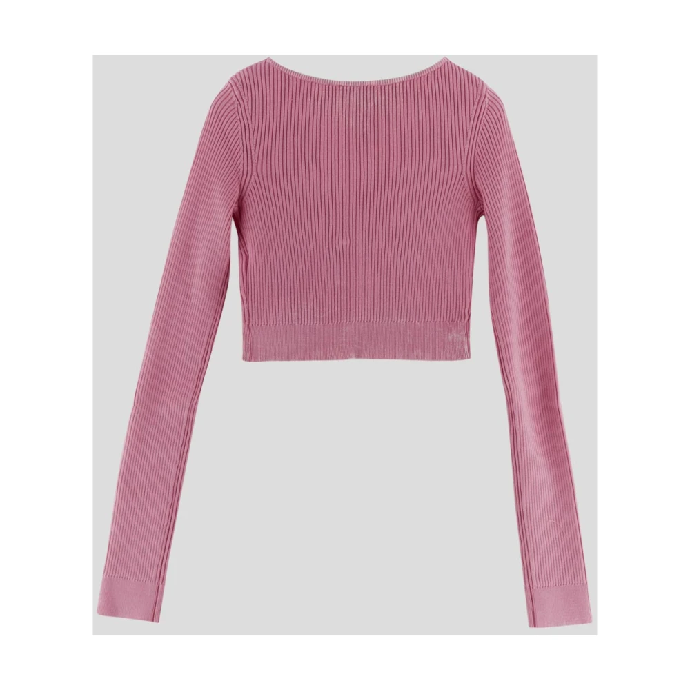 Diesel Katoenen Logo Cardigan Pink Dames