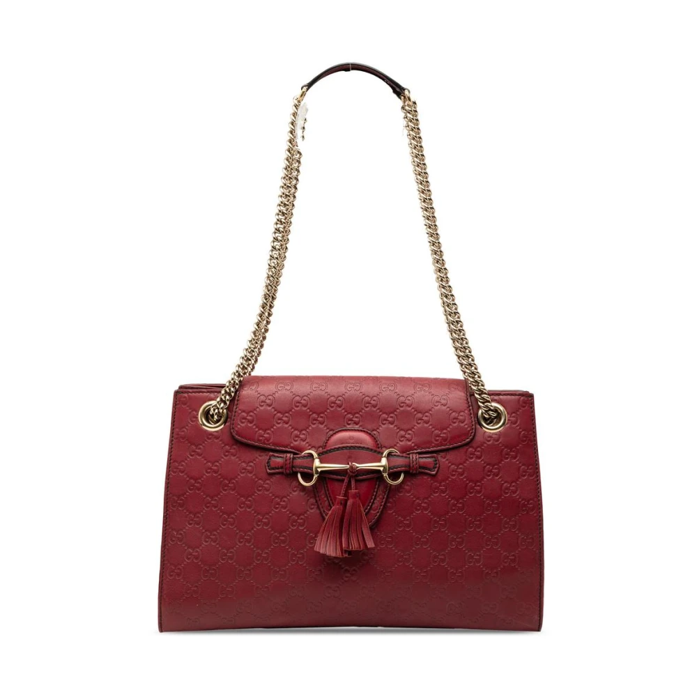 Gucci Vintage Women's Red Pre-Owned Chain Shoulder Bag