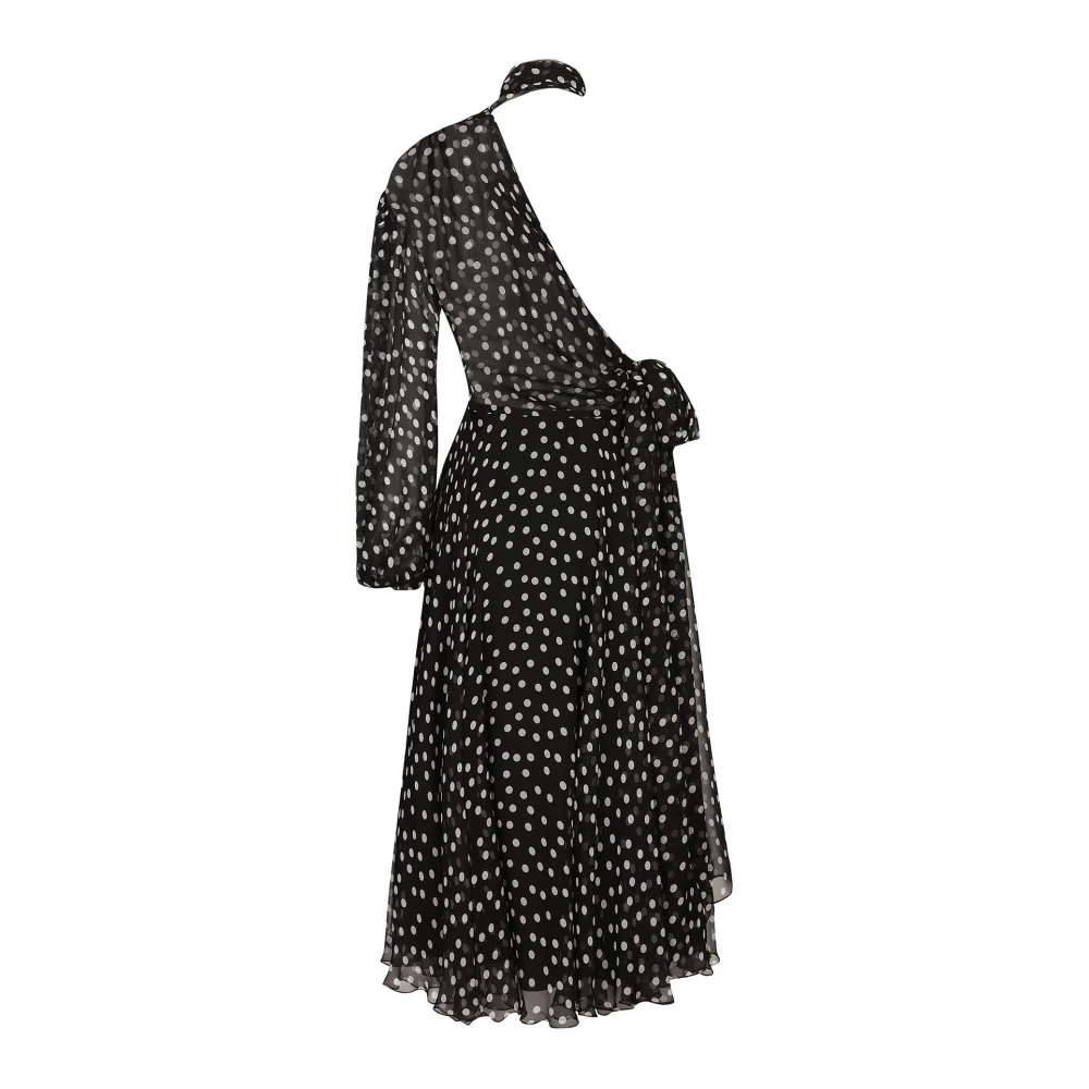 Dolce & Gabbana Chiffon Jurk Black Dames