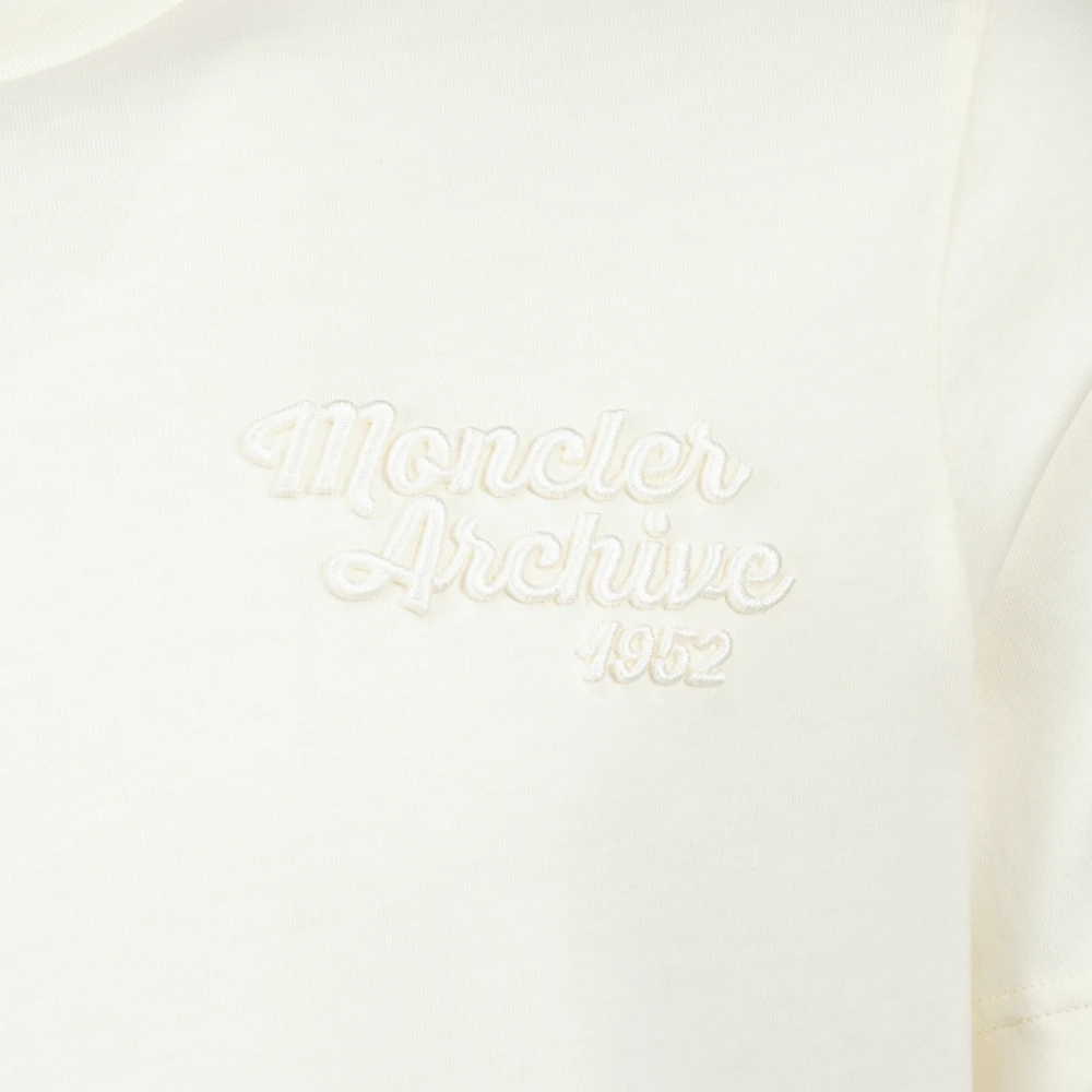 Moncler Wit T-shirt met geborduurd logo White Heren