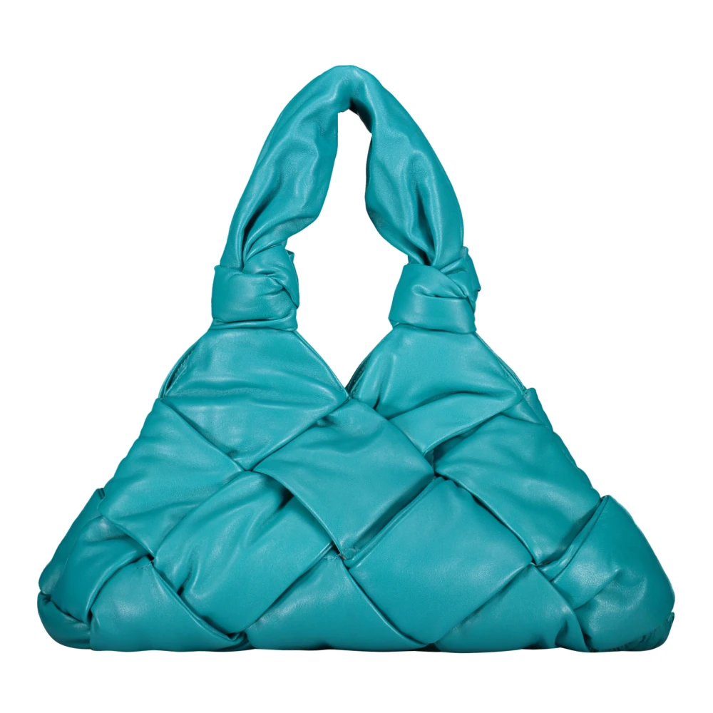 Bottega Veneta Gewatteerde Lock Leren Schoudertas Green Dames