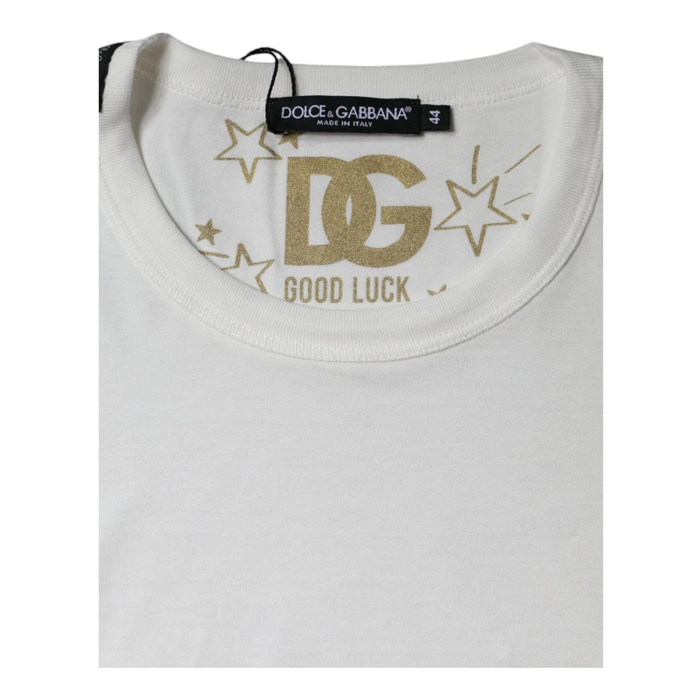 Dolce & Gabbana Witte Katoenen Crew Neck T-shirt White Dames