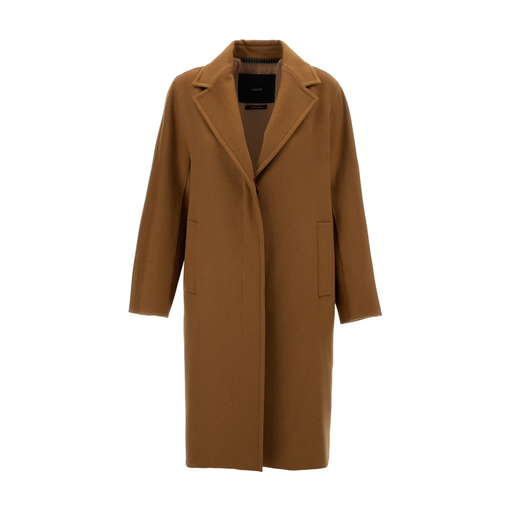 Max Mara Women's Brown Virgin Wool Coat - Single-Breasted Coats - Xs - Coats