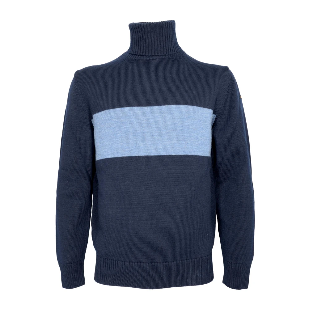 Paul & Shark Mannelijk Blauw High Neck Sweater Stripe