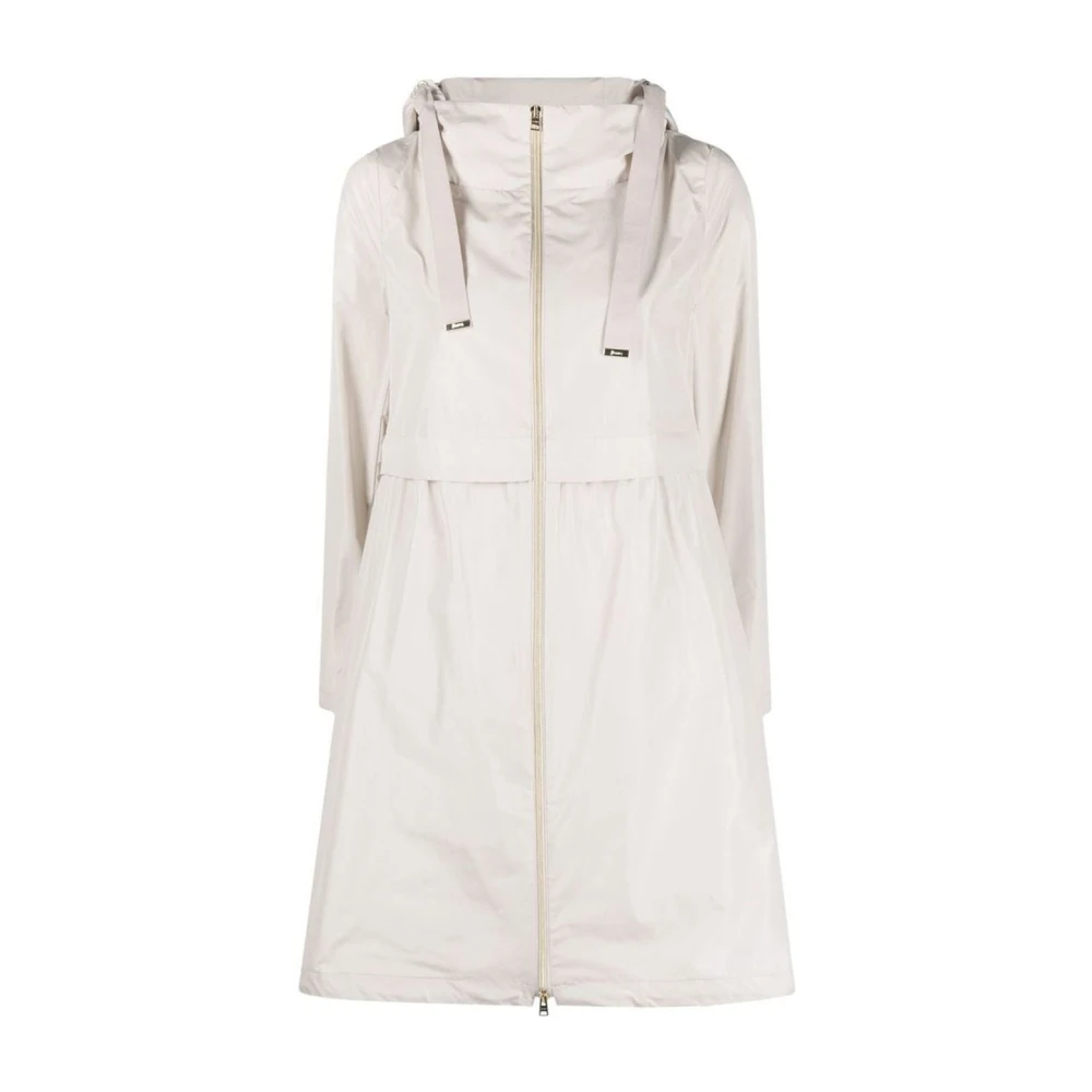 Herno Vrouw Wit Jassen Dames, S, Polyester, Lichtgewicht Parka Jas