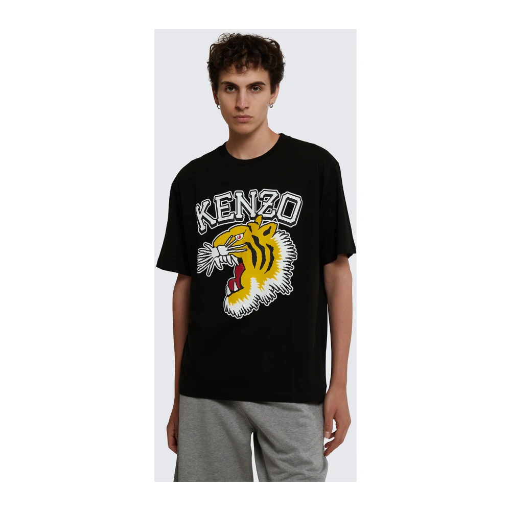 Kenzo Zwarte Tiger Varsity T-shirt Black Heren