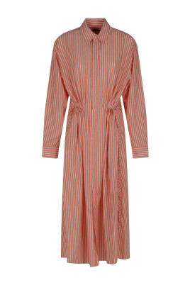 open lace back dress Orange printed midi shirt dress