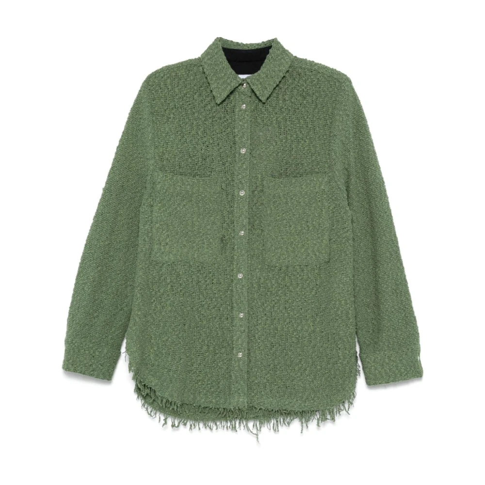 IRO Grön Tweed Bouclé Skjorta Green, Dam