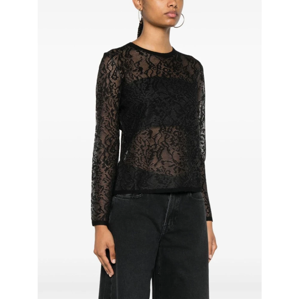 Twinset Zwarte Sweatshirt Aw24 Damesmode Black Dames