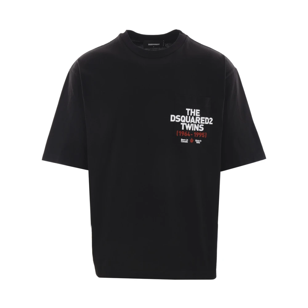 Dsquared2 Zwart T-shirt met The Twins print Black Heren