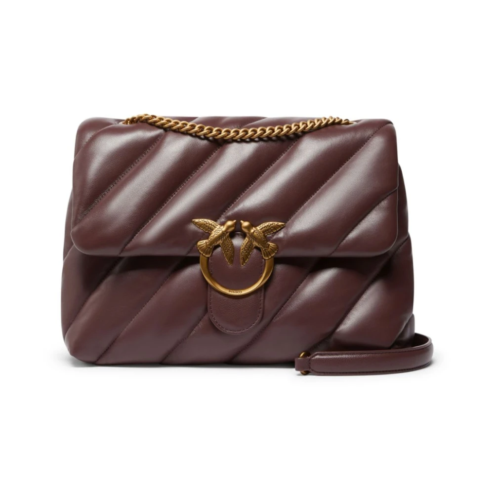 Pinko Women's Brown Leather Shoulder Bag