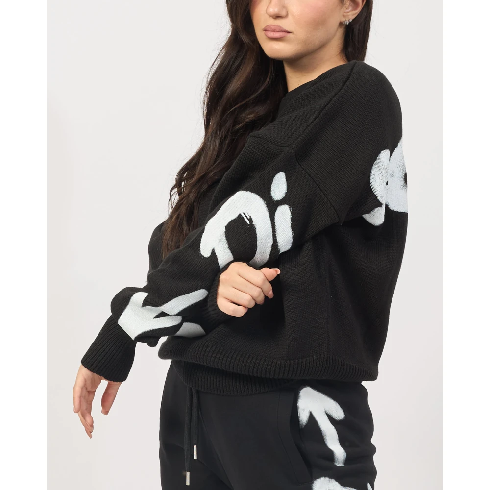 Disclaimer Zwarte trui met Maxi Logo Black Dames