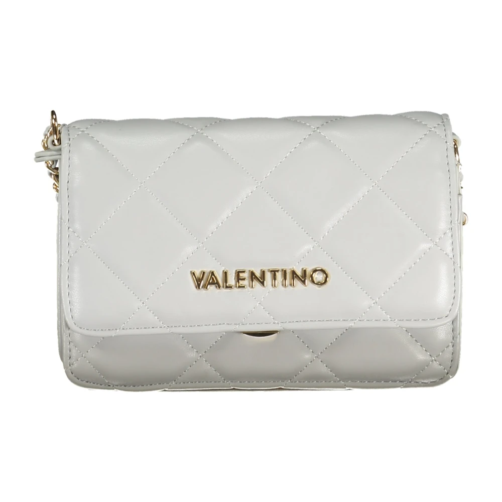 Valentino by Mario Valentino Grå Kedja Crossbody-väska med Kontrastdetaljer Gray, Dam