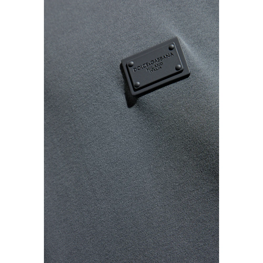 Dolce & Gabbana Sweatshirt met logoplaatje Gray Heren