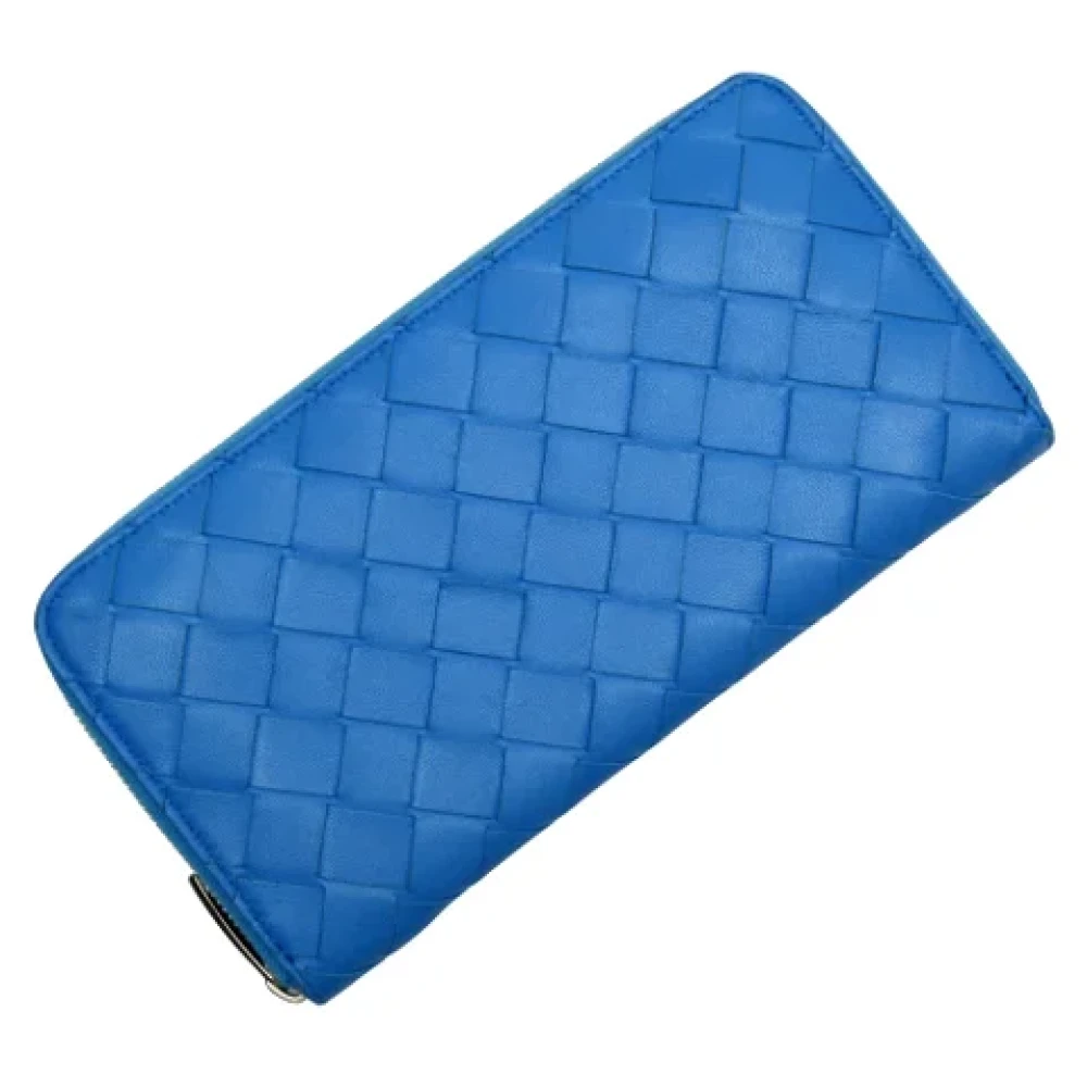 Bottega Veneta Vintage Pre-owned Leather wallets Blue Dames