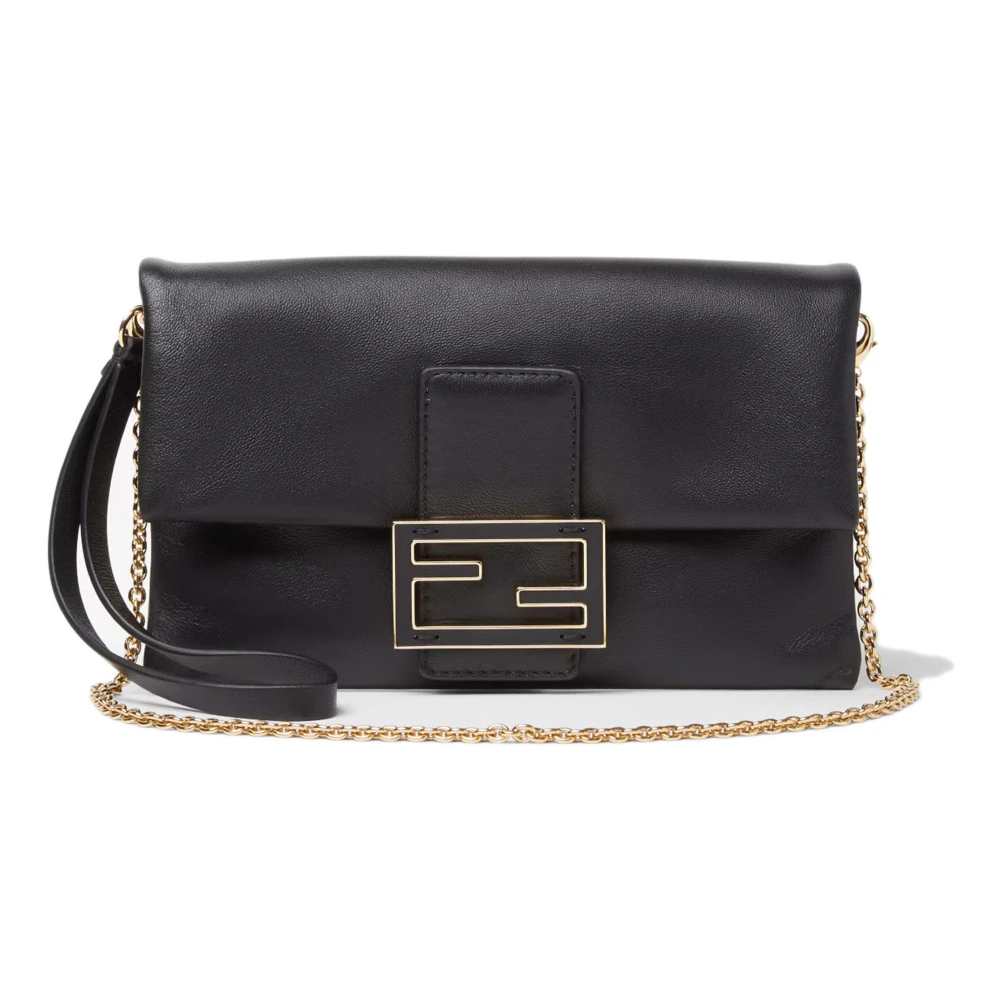 Fendi Women's Black Cross Body Bags, One Size, Mamma Baguette Pouch