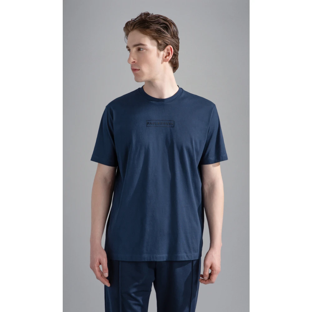 PAUL & SHARK Marine Katoenen T-shirt Regular Fit Blue Heren