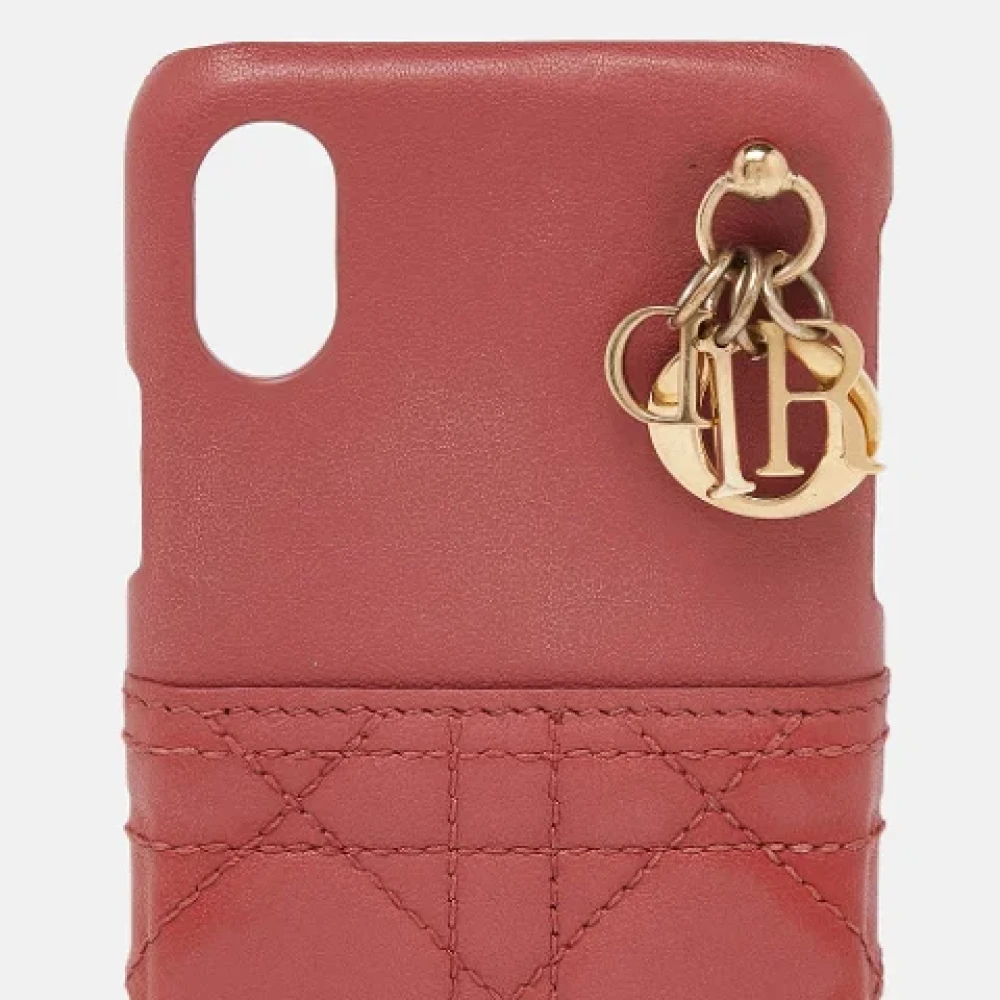 Dior Vintage Pre-owned Leather home-office Pink Dames
