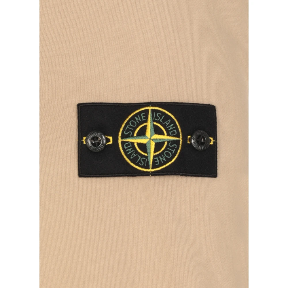 Stone Island Beige Katoenen Sweatshirt met Logopatch Beige Heren