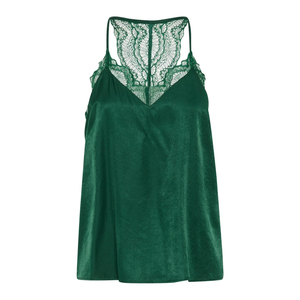 Cream Elegante Kant Top in Ponderosa Pine Green Dames