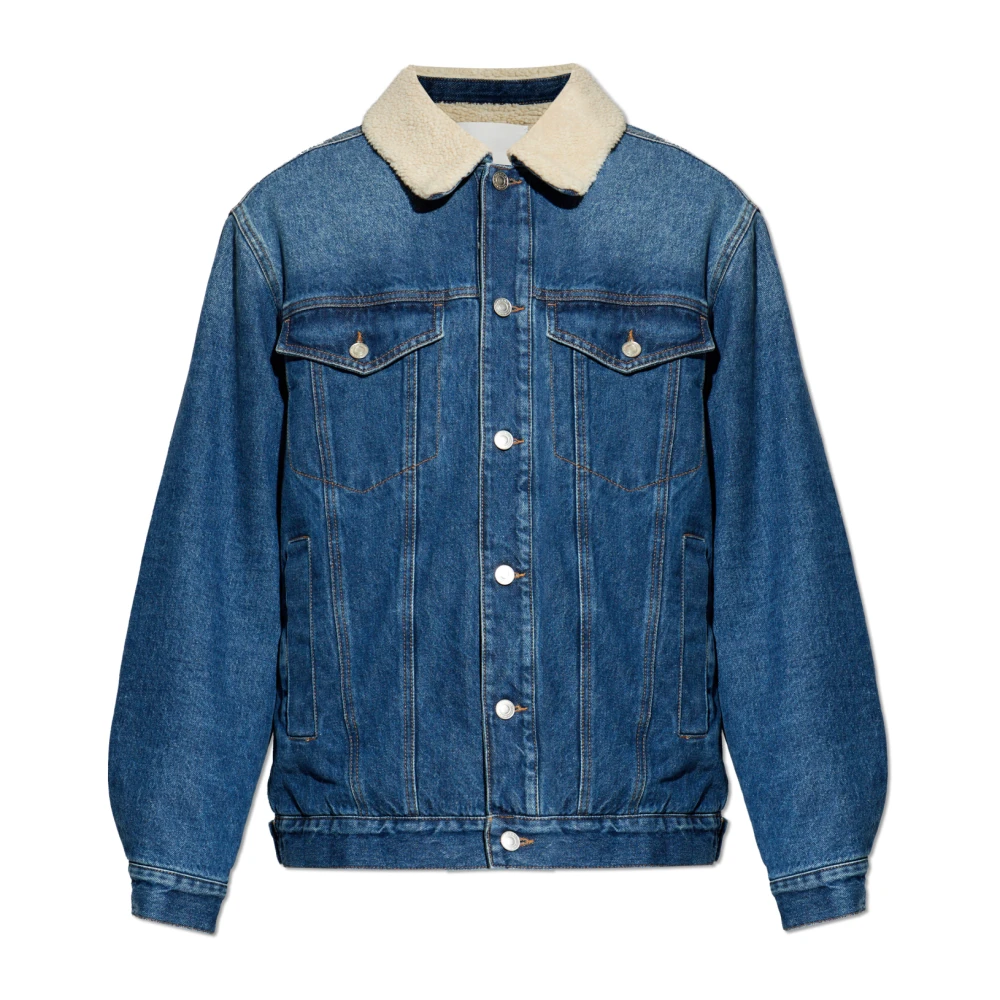 Isabel marant Indigo Denim Shearling Kraag Jas Blue Heren