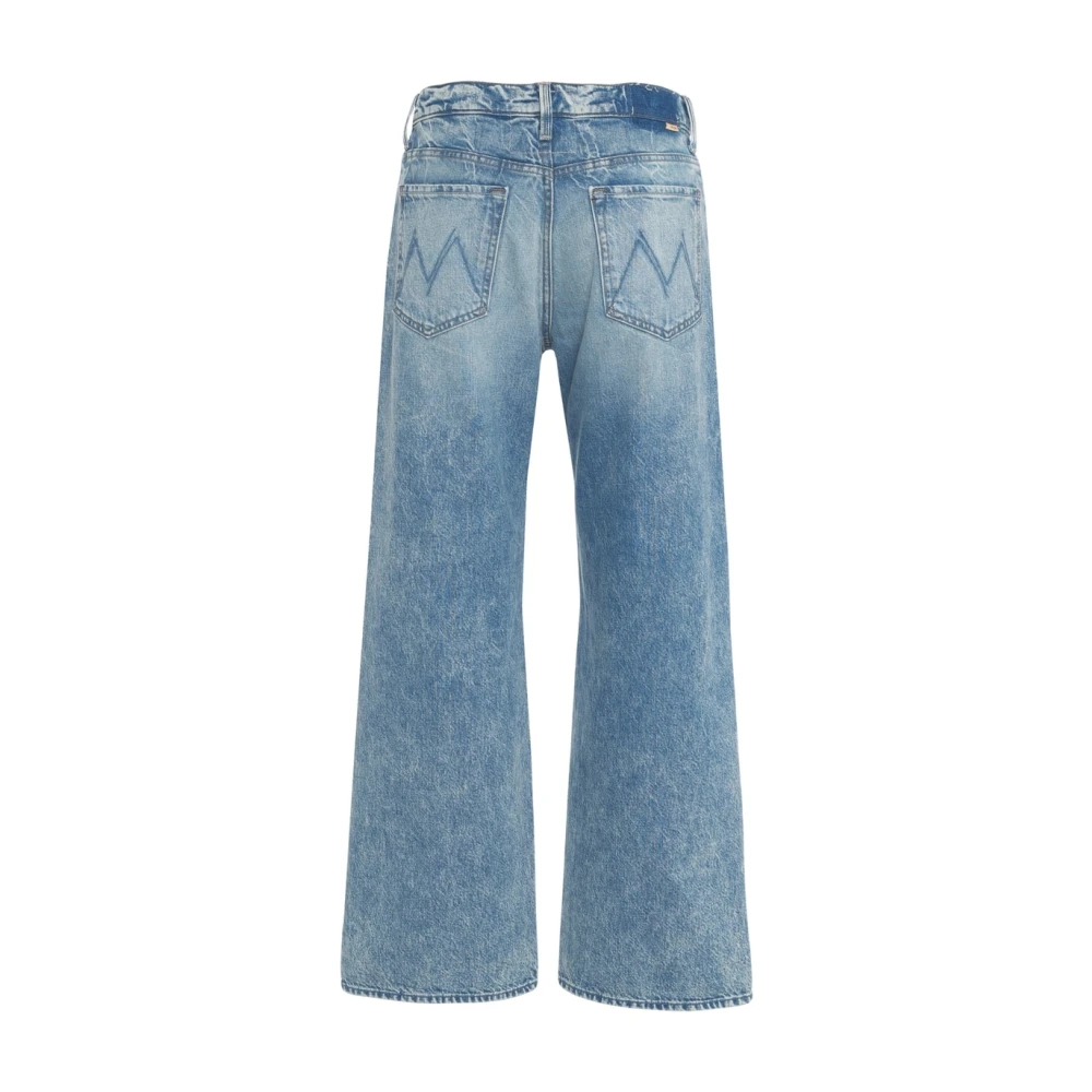 Mother Blauwe Wide-Leg Jeans Lil Dodger Button Blue Dames