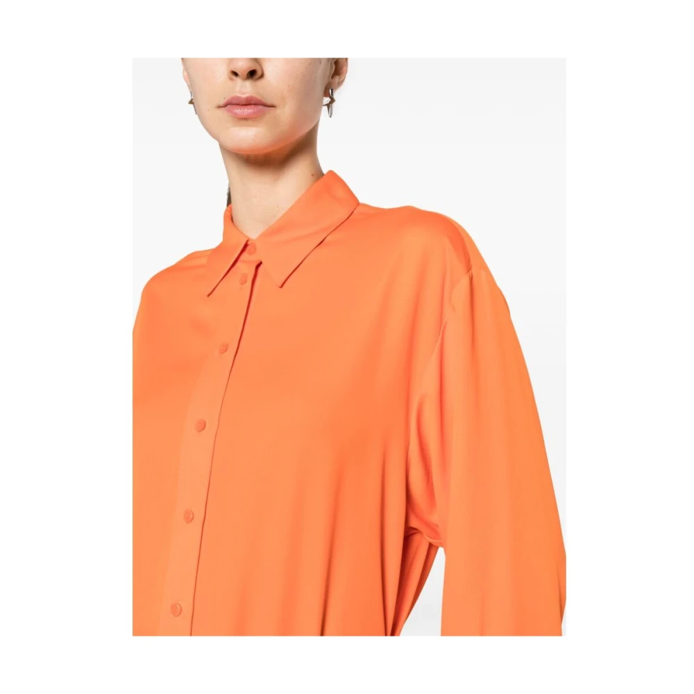Calvin Klein Wortel Oranje Gerecycled Polyester Overhemd Orange Dames