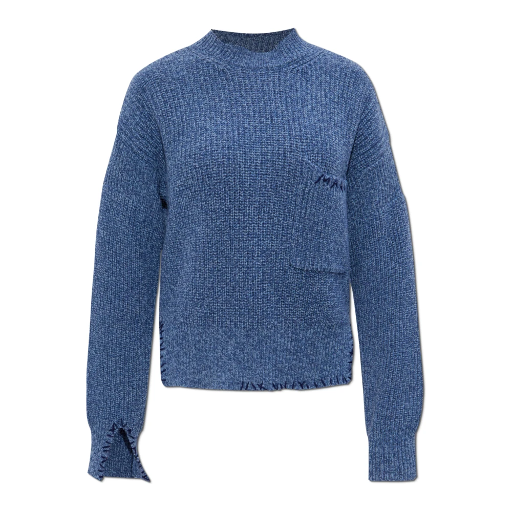 Marni Vrouw Blauw Truien & Vesten Dames, 2XS, Wol, Wollen Coltrui