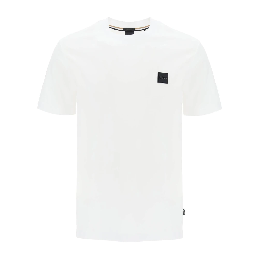 Boss T-shirt met patchontwerp White Heren