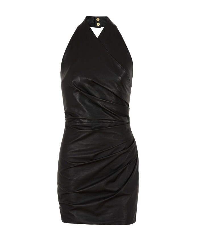 robe-en-cuir-noir-col-halter