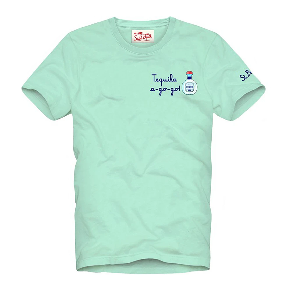 MC2 Saint Barth Blauwe T-shirts en Polos Blue Heren