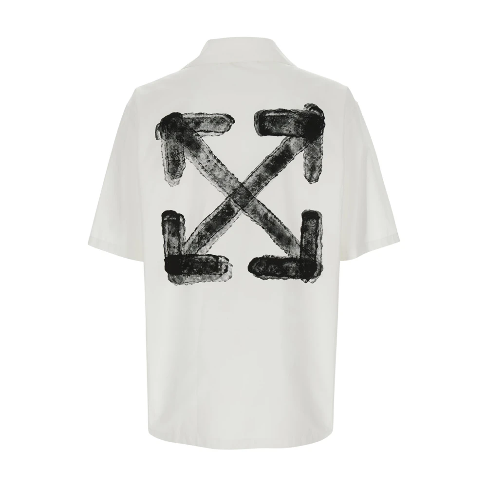 Off White Wit Logo Shirt Voor Achter Katoen White Heren