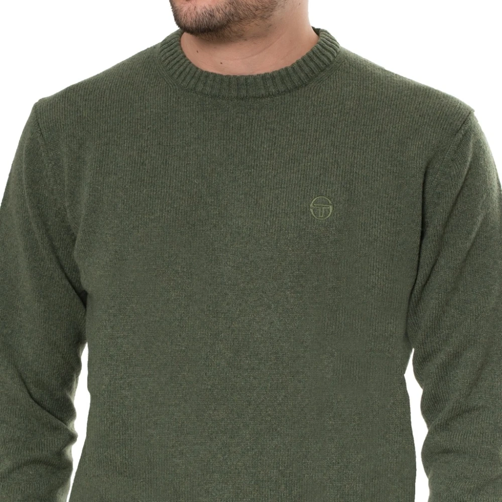 Sergio Tacchini Wolmix Ribgebreide Trui Green Heren