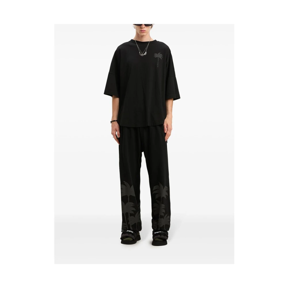 Palm Angels Zwart T-shirt met logo print Black Heren