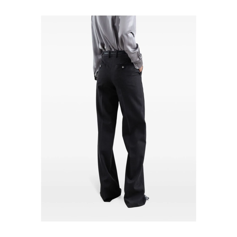 Dolce & Gabbana Grijze Wol Flare Broek Gray Dames