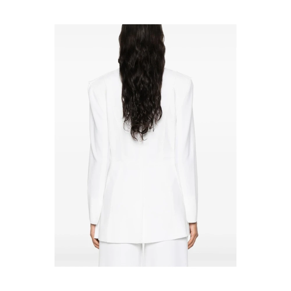 Norma Kamali Witte Jas met Peak Revers White Dames