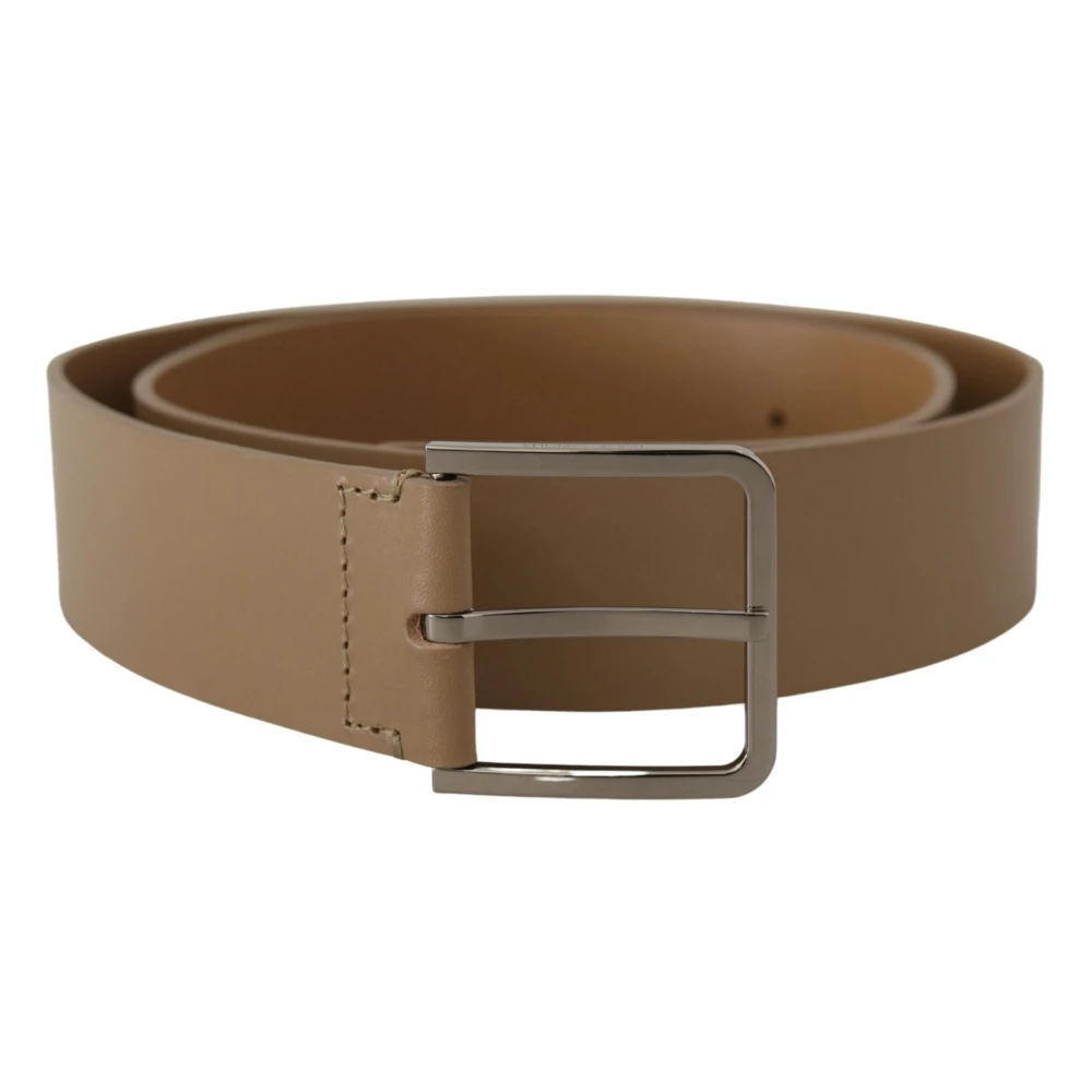 Dolce & Gabbana Women's Beige Luxury Leather Statement Belt